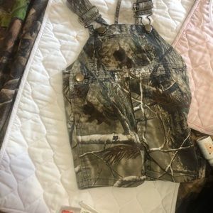 Camo baby overalls
